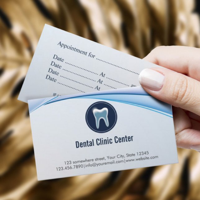 Dental Appointment Modern Blue Dentist Card (Creator Uploaded)