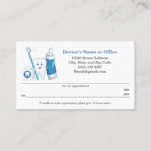 Dental Appointment Reminder Business Card