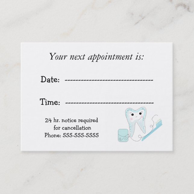 Dental Appointment Reminder Card (Front)