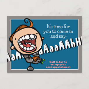 Dental appointment reminder customisable postcard