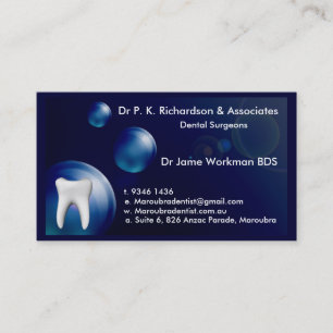 Dental Art Blue Bubble Design Card