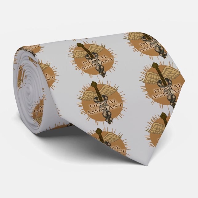 Dental Assistant Caduceus Tie (Rolled)