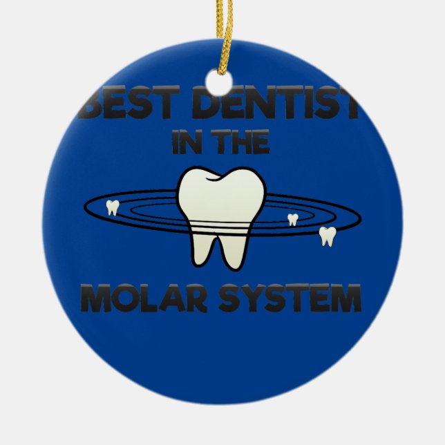 Dental Assistant Dentist Teeth Tooth Galaxy Molar Ceramic Tree Decoration (Front)