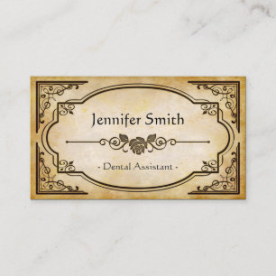 Dental Assistant - Elegant Vintage Antique Business Card