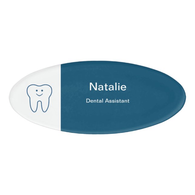 Dental Assistant Friendly Tooth Symbol Name Tag (Front)