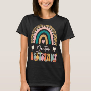 Dental Assistant Groovy Retro Vintage Rainbow Cute T-Shirt