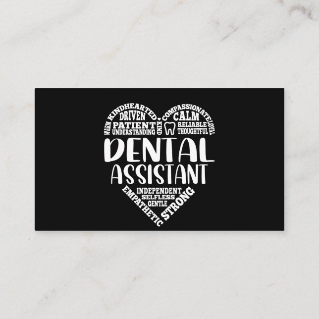 Dental Assistant Heart Dentist Funny Dentistry Lov Business Card (Back)