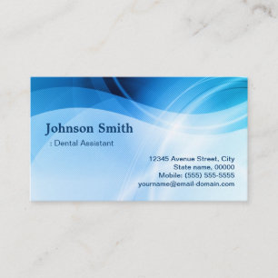 Dental Assistant - Modern Blue Creative Business Card