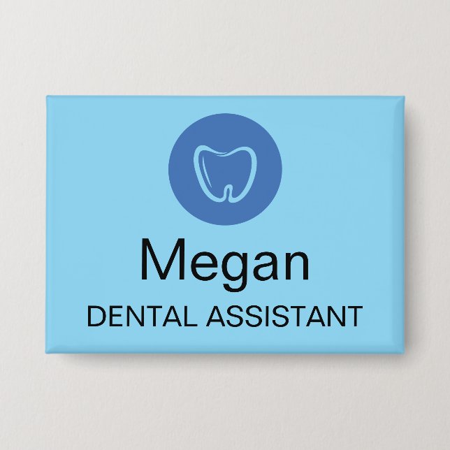 Dental Assistant Modern Name Tag Professional  (Front)