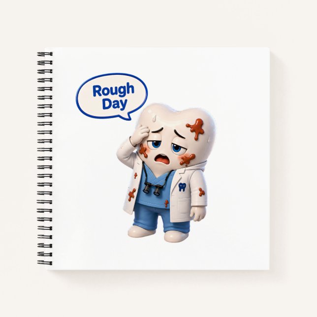 Dental Assistant Rough Day Funny Tooth Notebook  (Front)