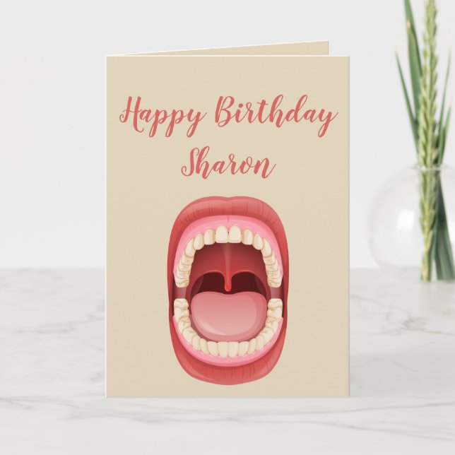 Dental Assistant, Technician, Dentist Birthday Fun Holiday Card (Front)