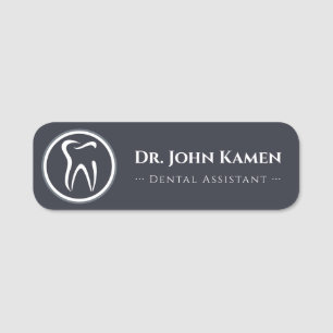 Dental Assistant Teeth Logo Name Tag