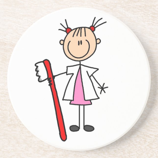 Dental Assistant With Toothbrush Coaster (Front)