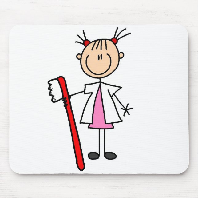 Dental Assistant With Toothbrush Mouse Pad (Front)