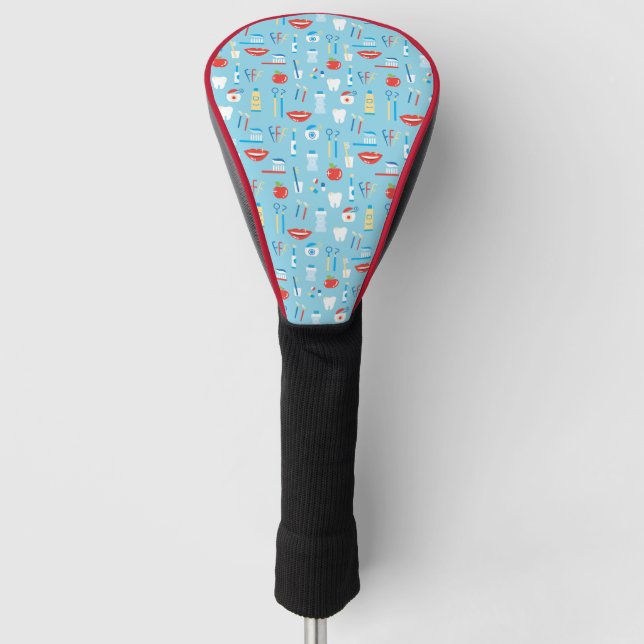 Dental Blue Pattern Golf Head Cover (Front)
