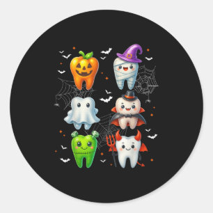 Dental Boo Crew Teeth Dentist Halloween Costumes W Classic Round Sticker