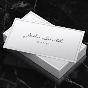 Dental Care Classy White Border Dentist Business Card