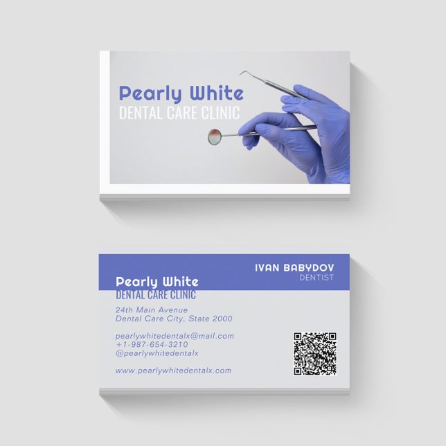 Dental Care Clinic White Business Card (Creator Uploaded)