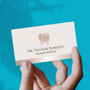 Dental Care Elegant Gold Tooth Logo Dentist Appointment Card