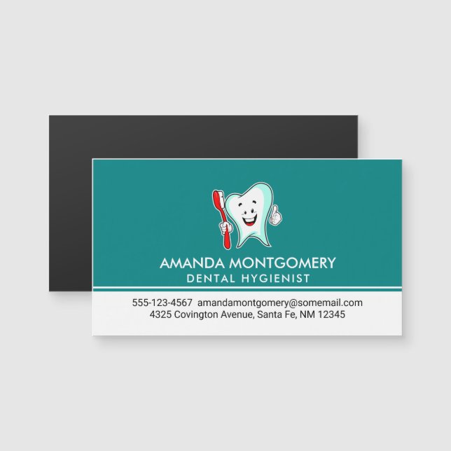 Dental Care Happy Tooth with Toothbrush (Front/Back)