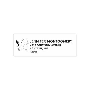 Dental Care Happy Tooth with Toothbrush Self-inking Stamp
