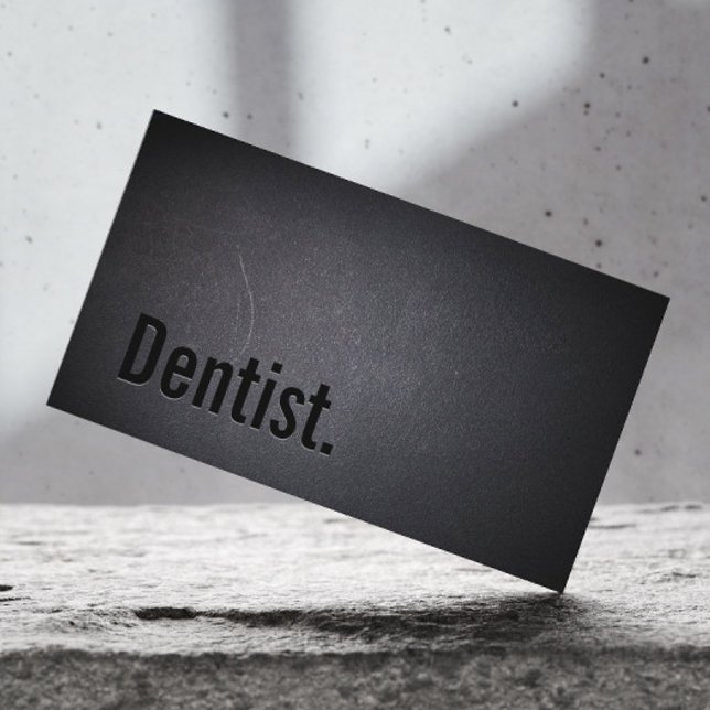 Dental Care Minimalist Black Bold Dentist Business Card (Creator Uploaded)