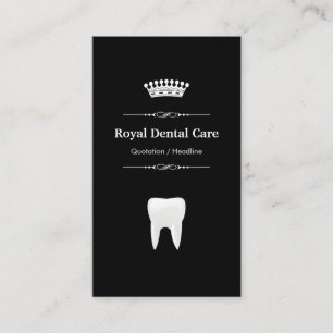 Dental Care - Professional Modern Black White Business Card