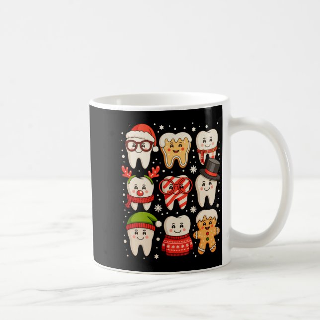 Dental Christmas Cute Teeth Dentist Santa Hat Xmas Coffee Mug (Right)