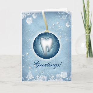Dental Christmas Greeting Card Ice Blue