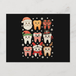 Dental Christmas Teeth Squad Cute Dentist Crew Xma Holiday Postcard