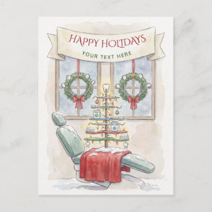 Dental Christmas Tree Dentist Christmas Holiday Postcard