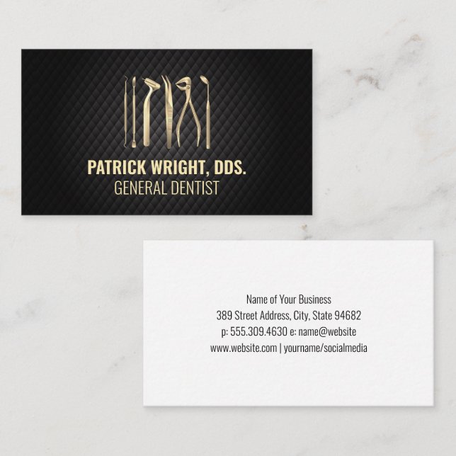 Dental Cleaning Tools Appointment Card (Front/Back)