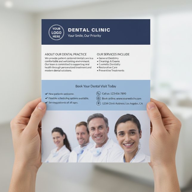 Dental Clinic Custom Logo Photo QR Flyer (Dental Clinic Custom Logo Photo QR Flyer)