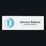 Dental clinic dentist doctor assistant name tag<br><div class="desc">Show off your name and title in Style with this "Professional Dental Assistant Dentist Tooth Logo" personalised name tag. You can customise it with your name and text on this design. This classy name tag will definitely impress staff and patients alike!</div>