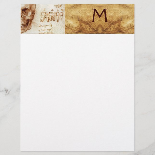 DENTAL CLINIC ,DENTIST MONOGRAM ,Antique Parchment (Front)