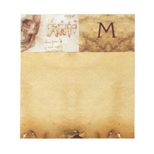 DENTAL CLINIC ,DENTIST MONOGRAM ,Antique Parchment Notepad