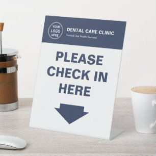 Dental Clinic Dentist Professional Logo Check In  Pedestal Sign