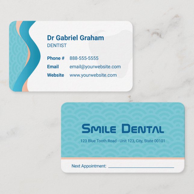 Dental Clinic | Dentist Services Appointment Card (Front/Back)
