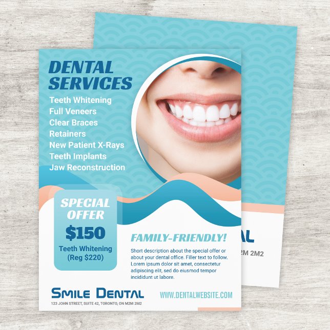 Dental Clinic Dentist Services Flyer Template (Creator Uploaded)