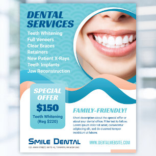 Dental Clinic Dentist Services with Special Offer Flyer