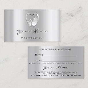Dental Clinic Dentist Silver Logo VIP Appointment Card