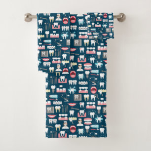 Dental Clinic Office Pattern Bath Towel Set