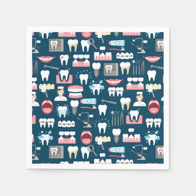 Dental Clinic Office Pattern Napkin (Front)