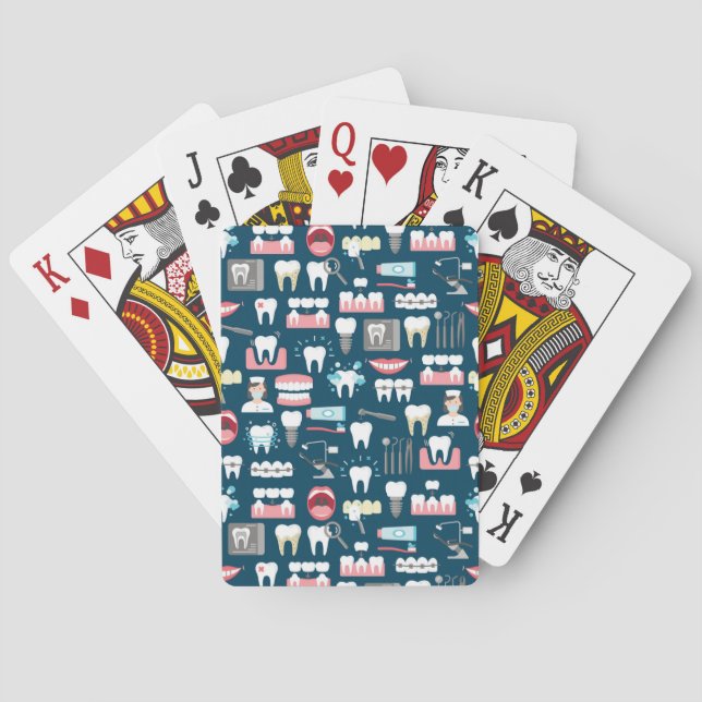 Dental Clinic Office Pattern Playing Cards (Back)