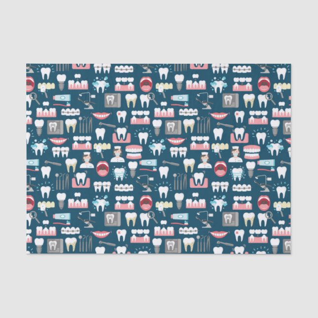 Dental Clinic Office Pattern Tissue Paper (Front)