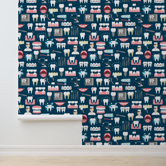 Dental Clinic Office Pattern Wallpaper (Application)