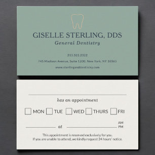 Dental Clinic Sage Green Office Appointment  Business Card