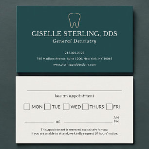 Dental Clinic Teal Green Office Appointment  Business Card