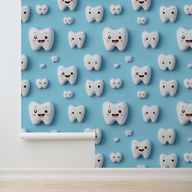 Dental Clinic Wall Decor White Smiling Face Tooth  (Application)