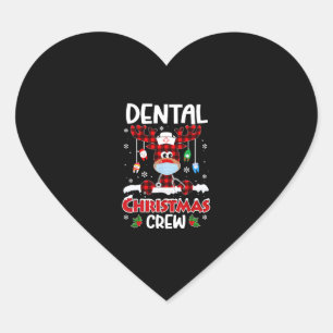 Dental Crew Reindeer and Tooth Christmas 2020 Heart Sticker